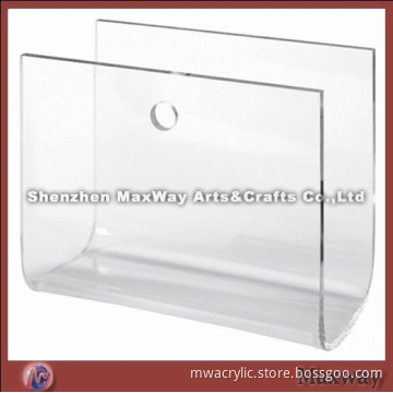 U-shaped clear acrylic furniture book/magazine holder/shelf